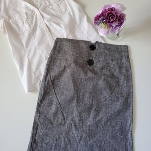 Geri C. Grey Pencil Skirt